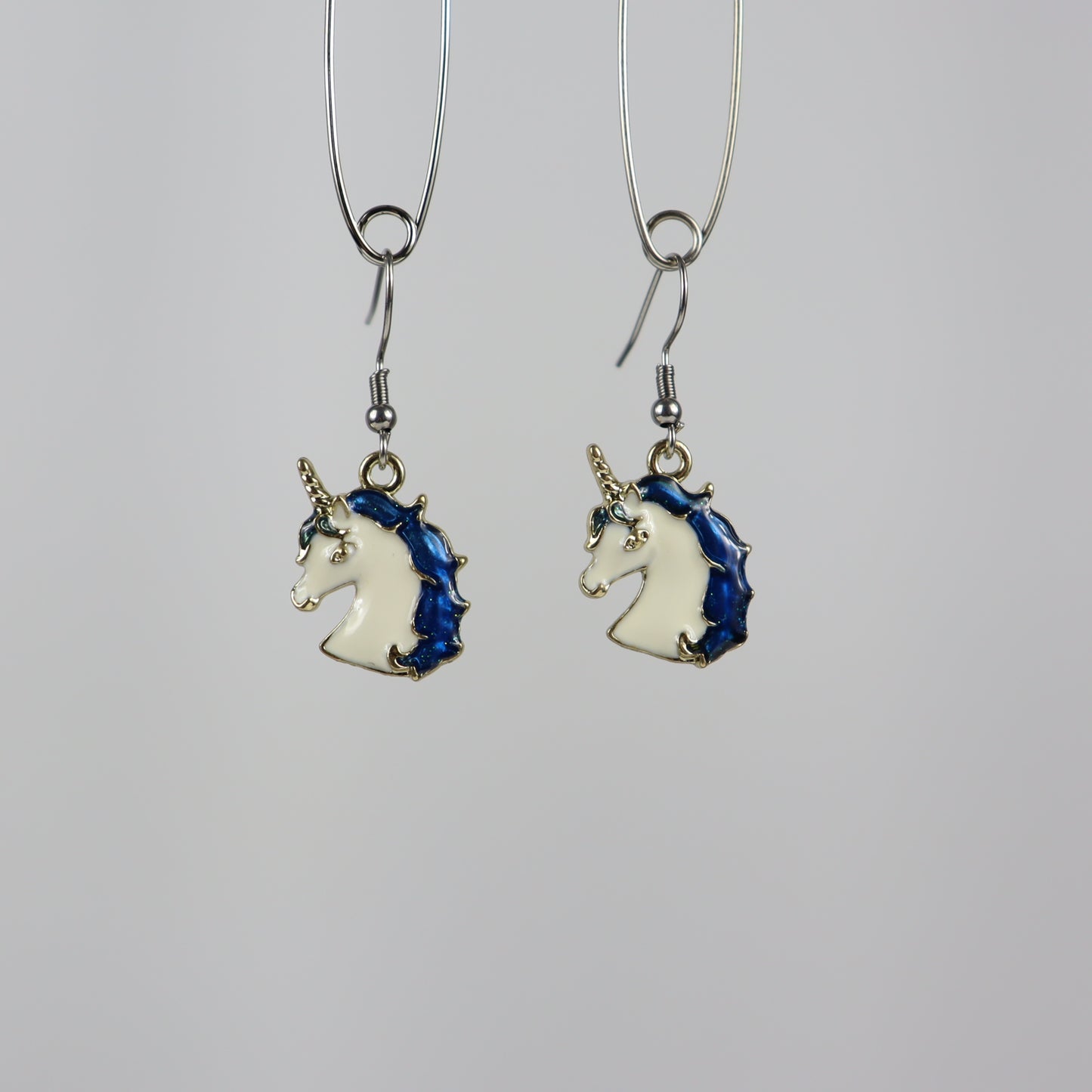 EARRINGS - UNICORN BLUE HAIR