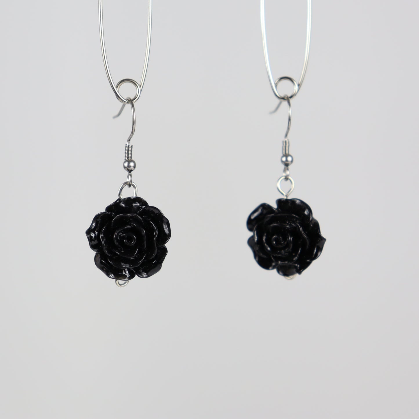 Rose Earrings - BLACK