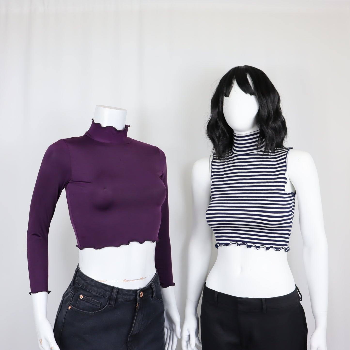 2 TOPS - PURPLE / STRIPES