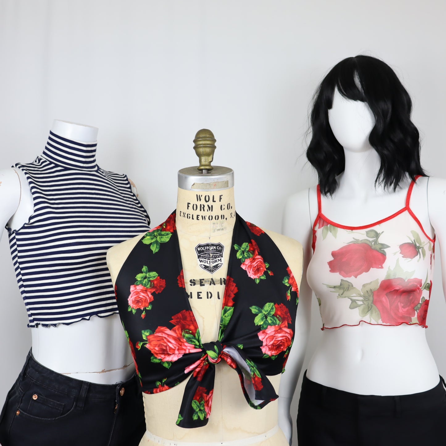 3 TOPS - STRIPES / ROSES / ROSES