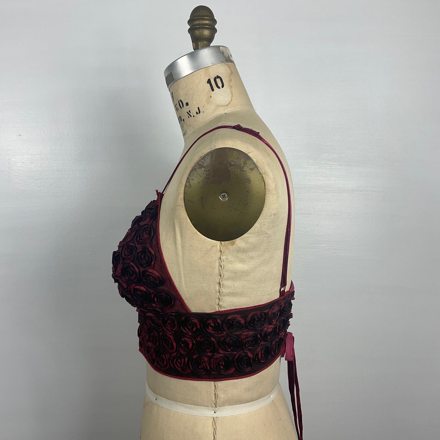 Textured Roses top- Red Wine