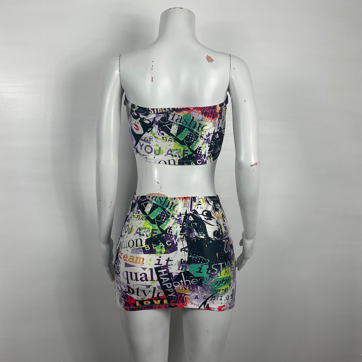Bundle - Front Tie top & Fitted skirt