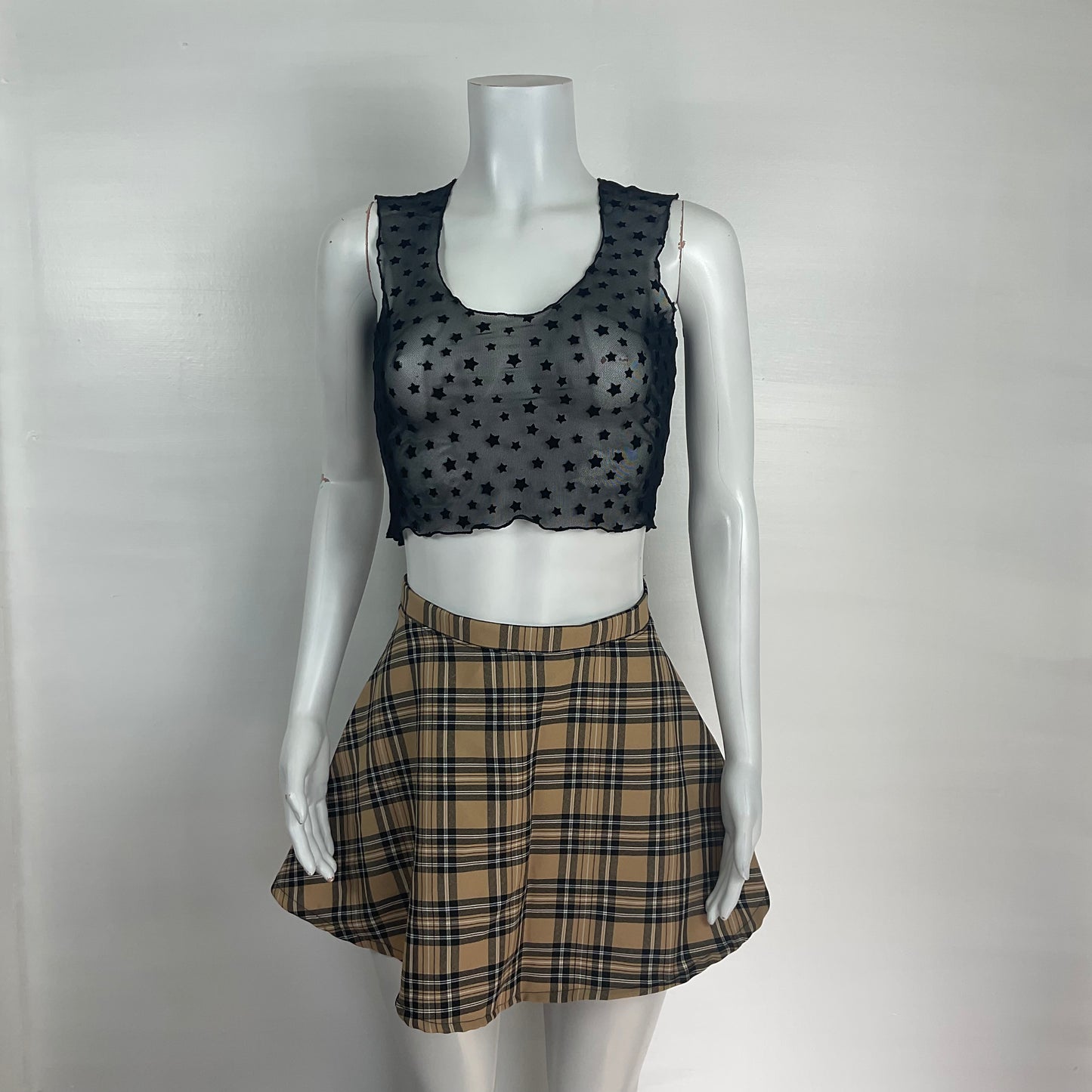 Bundle - Tank top & Plaid skirt