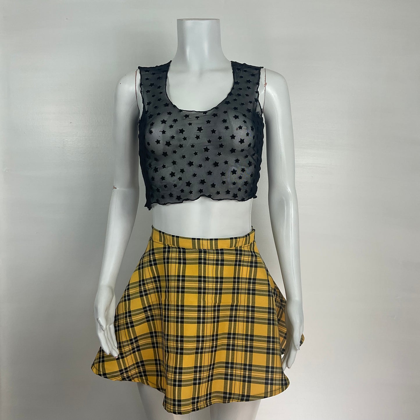 Bundle - Tank top & Plaid skirt