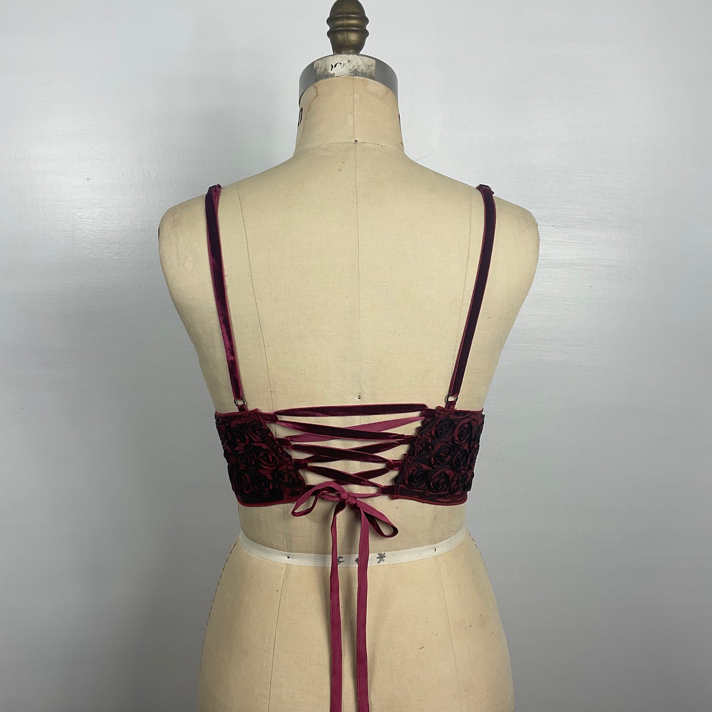 Textured Roses top- Red Wine