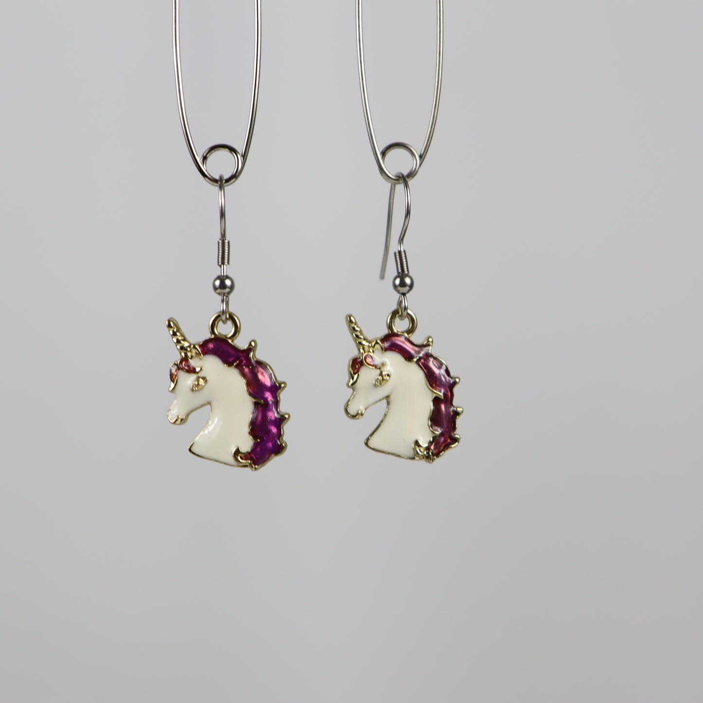 Unicorn face earrings - Purple earrings