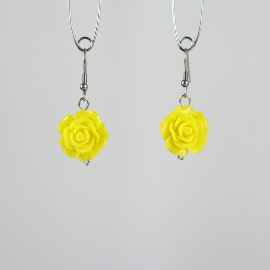 EARRINGS - YELLOW ROSES