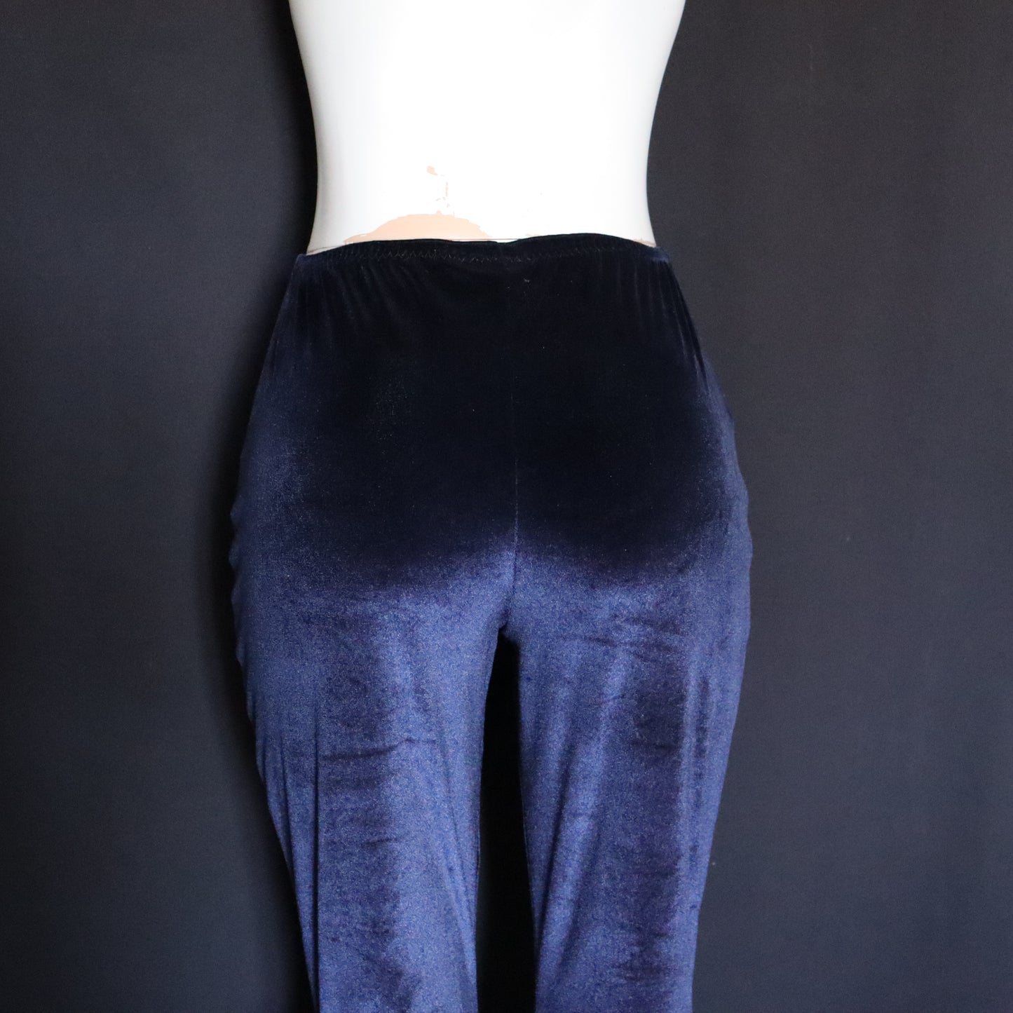 BLUE VELVET BELL BOTTOMS WITH LACE