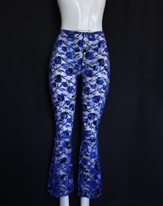 ROYAL BLUE & BLACK LACE BELL BOTTOMS