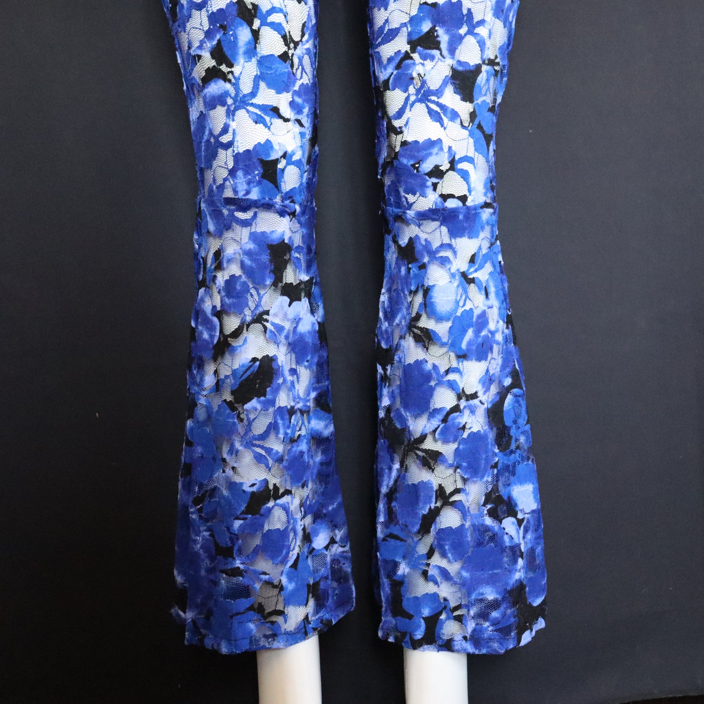 ROYAL BLUE & BLACK LACE BELL BOTTOMS