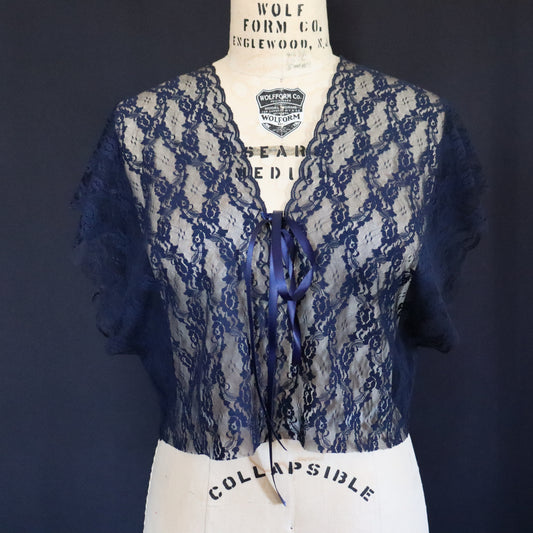 Blue Lace & Ribbon top