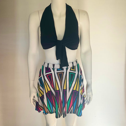 Bundle - Front Tie top & Colorful skirt