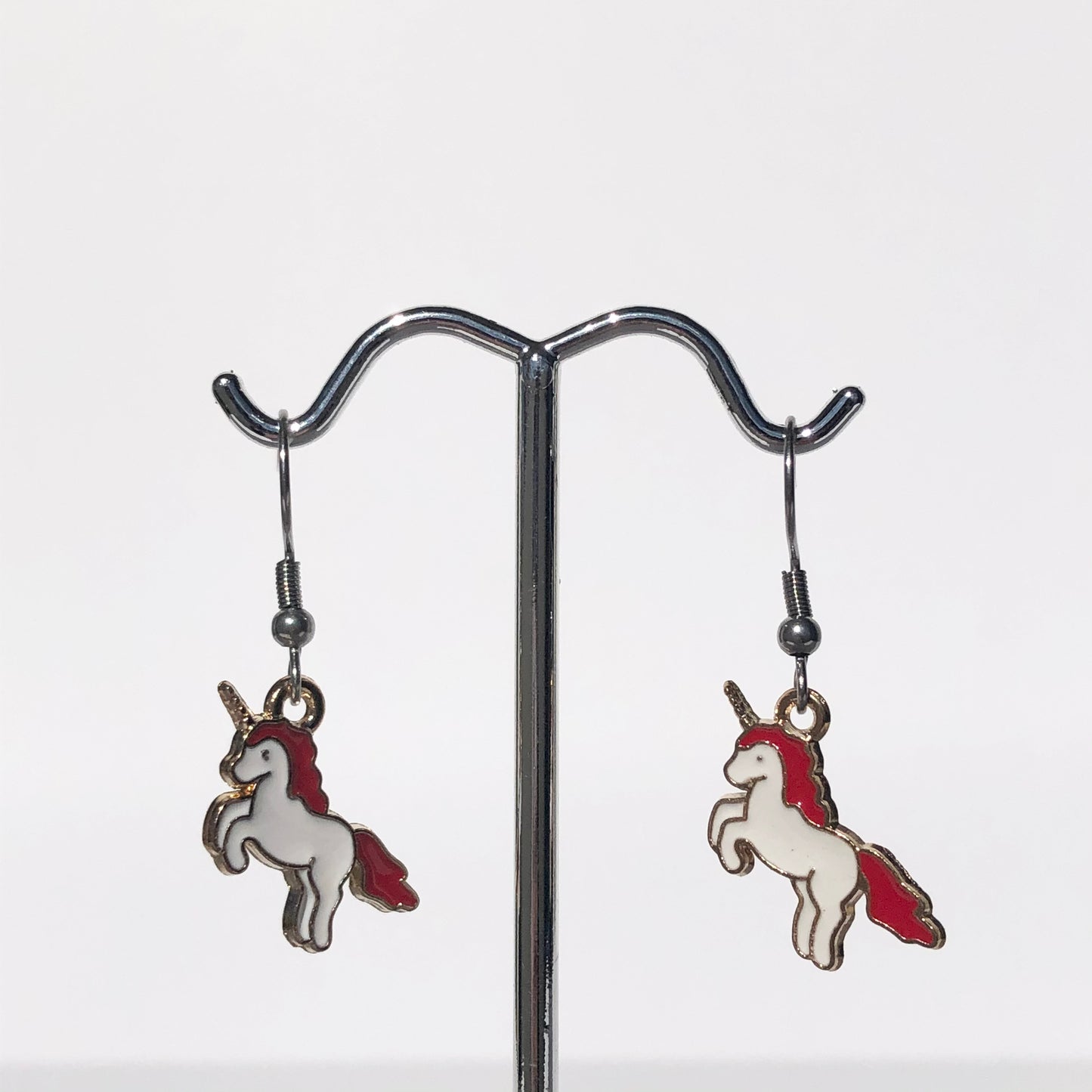 Unicorn body  earrings - Red