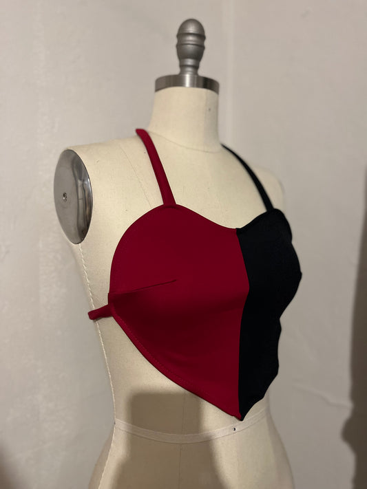 Heart shaped top- RED/BLACK